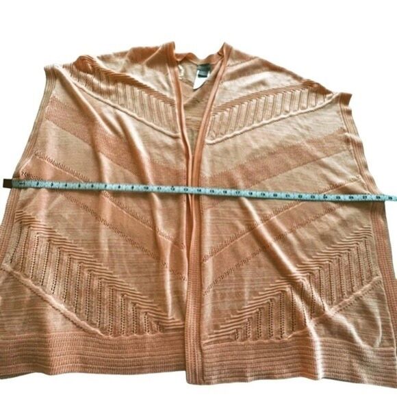 Chico’s Orange Textured Striped Poncho Kimono Size S/M - Picture 5 of 6
